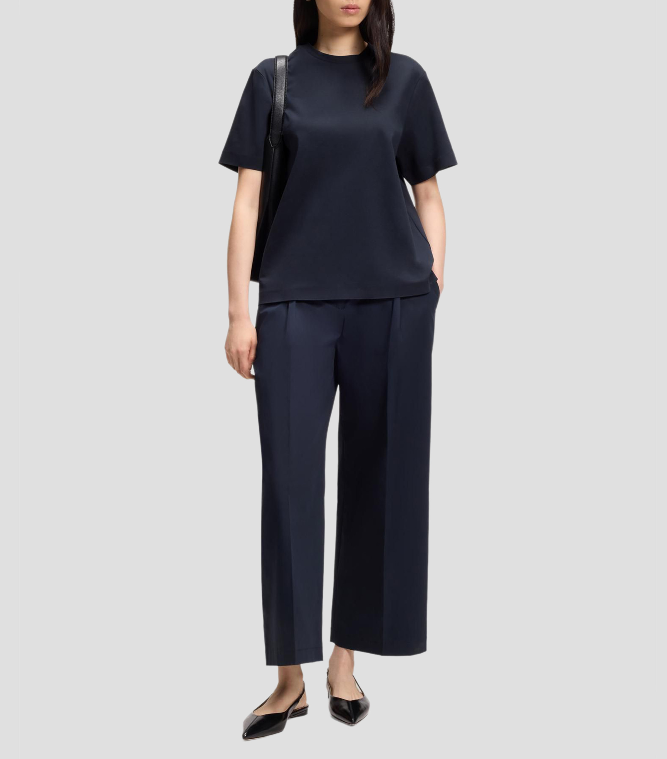 Playera relaxed en algodón mercerizado Mujer